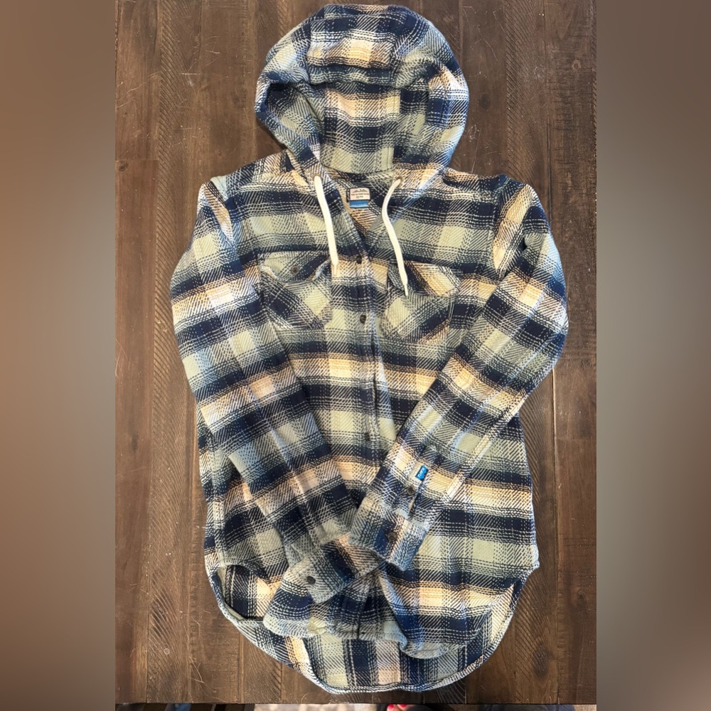 Kavu Blue and Cream Hooded Jacket